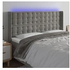Image de Hoofdbord LED 163x16x118/128 cm fluweel lichtgrijs3124536