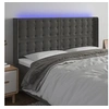 Image de Hoofdbord LED 163x16x118/128 cm fluweel donkergrijs3124537