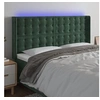 Image de Hoofdbord LED 163x16x118/128 cm fluweel donkergroen3124539