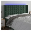 Image de Hoofdbord LED 183x16x118/128 cm fluweel donkergroen3124545