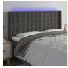 Image de Hoofdbord LED 203x16x118/128 cm fluweel donkergrijs3124549
