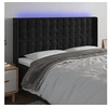 Image de Hoofdbord LED 203x16x118/128 cm fluweel zwart3124550