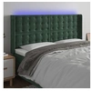 Image de Hoofdbord LED 203x16x118/128 cm fluweel donkergroen3124551