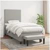 Image de Boxspring met matras stof lichtgrijs 100x200 cm3136413