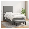 Image de Boxspring met matras stof donkergrijs 100x200 cm3136414