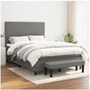 Image de Boxspring met matras stof donkergrijs 140x200 cm3136438