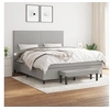 Image de Boxspring met matras stof lichtgrijs 160x200 cm3136445