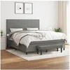Image de Boxspring met matras stof donkergrijs 180x200 cm3136454