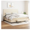 Image de Boxspring met matras stof cràmekleurig 200x200 cm3136466