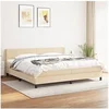 Image de Boxspring met matras stof cràmekleurig 200x200 cm3129582