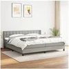 Image de Boxspring met matras stof lichtgrijs 200x200 cm3130057