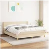 Image de Boxspring met matras stof cràmekleurig 160x200 cm3130126