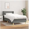 Image de Boxspring met matras stof donkergrijs 90x200 cm3130162