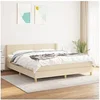Image de Boxspring met matras stof cràmekleurig 180x200 cm3130214
