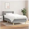 Image de Sommier à Lattes de Lit et Matelas, Lit Rembourré, Lit Simple, Lit Adulte de Chambre à Coucher Intérieur, Moderne, Gris Clair 90x190 cm Tissu 3130393