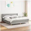 Image de Boxspring met matras stof lichtgrijs 180x200 cm3130449