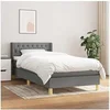Image de Boxspring met matras stof donkergrijs 90x190 cm3130474