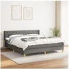 Image de Boxspring met matras stof donkergrijs 160x200 cm3130522