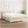 Image de Boxspring met matras stof cràmekleurig 140x190 cm3130590