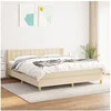 Image de Boxspring met matras stof cràmekleurig 160x200 cm3130606