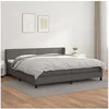 Image de Boxspring met matras kunstleer grijs 200x200 cm3130683