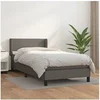 Image de Boxspring met matras kunstleer grijs 80x200 cm3130689