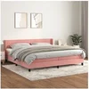 Image de Boxspring met matras fluweel roze 200x200 cm3131044