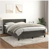 Image de Boxspring met matras fluweel donkergrijs 140x190 cm3131076