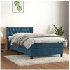 Image de Boxspring met matras fluweel donkerblauw 90x200 cm3131121