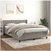 Image de Boxspring met matras fluweel lichtgrijs 140x200 cm3131141