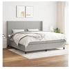 Image de Boxspring met matras stof lichtgrijs 200x200 cm3131297