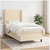 Image de Boxspring met matras stof cràmekleurig 100x200 cm3131334
