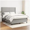 Image de Boxspring met matras stof lichtgrijs 140x190 cm3131345