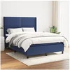 Image de Boxspring met matras stof blauw 140x190 cm3131351