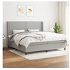 Image de Boxspring met matras stof lichtgrijs 200x200 cm3131377