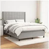 Image de Boxspring met matras stof lichtgrijs 140x190 cm3131425