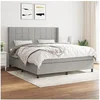 Image de Boxspring met matras stof lichtgrijs 160x200 cm3131441
