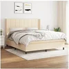 Image de Boxspring met matras stof cràmekleurig 160x200 cm3131446