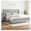 Image de Boxspring met matras stof lichtgrijs 200x200 cm3131457