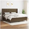 Image de Boxspring met matras stof donkerbruin 200x200 cm3131460