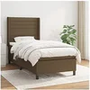 Image de Boxspring met matras stof donkerbruin 90x190 cm3131476