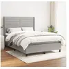 Image de Boxspring met matras stof lichtgrijs 140x200 cm3131513