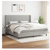 Image de Boxspring met matras stof lichtgrijs 200x200 cm3131537