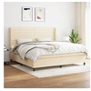 Image de Boxspring met matras stof cràmekleurig 200x200 cm3131542