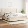 Image de Boxspring met matras stof cràmekleurig 200x200 cm3131622
