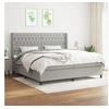 Image de Boxspring met matras stof lichtgrijs 200x200 cm3131697