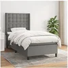Image de Boxspring met matras stof donkergrijs 90x190 cm3131714