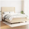 Image de Boxspring met matras stof cràmekleurig 140x200 cm3131758