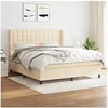 Image de Boxspring met matras stof cràmekleurig 160x200 cm3131766