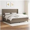 Image de Boxspring met matras stof taupe 200x200 cm3131781
